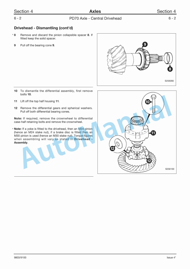 JCB PD70 Series Axles Service Manual 9803-9100 2 JCB PD70 Series Axles Service Manual 9803-9100 - Image 2
