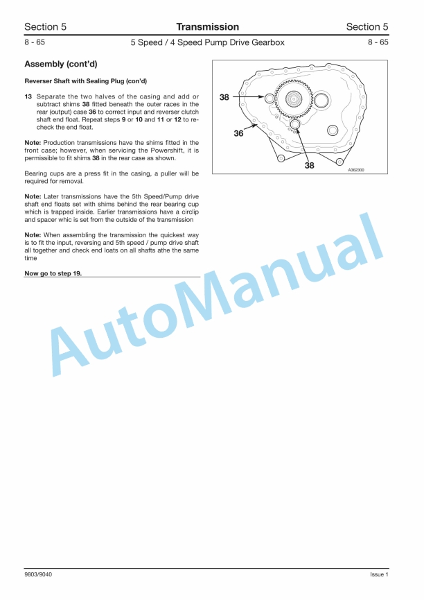 JCB PS700, PS750 Transmission Service Manual 9803-9040 3 JCB PS700, PS750 Transmission Service Manual 9803-9040 - Image 3