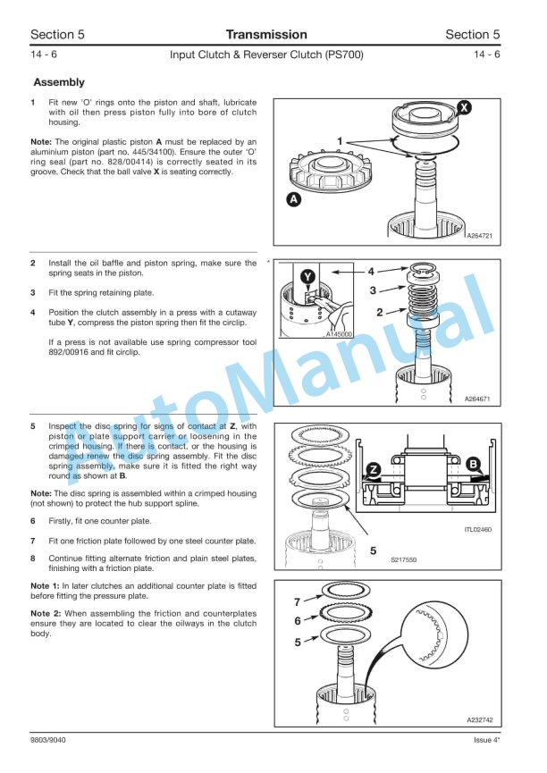 JCB PS700, PS750 Transmission Service Manual 9803-9040 5 JCB PS700, PS750 Transmission Service Manual 9803-9040 - Image 5