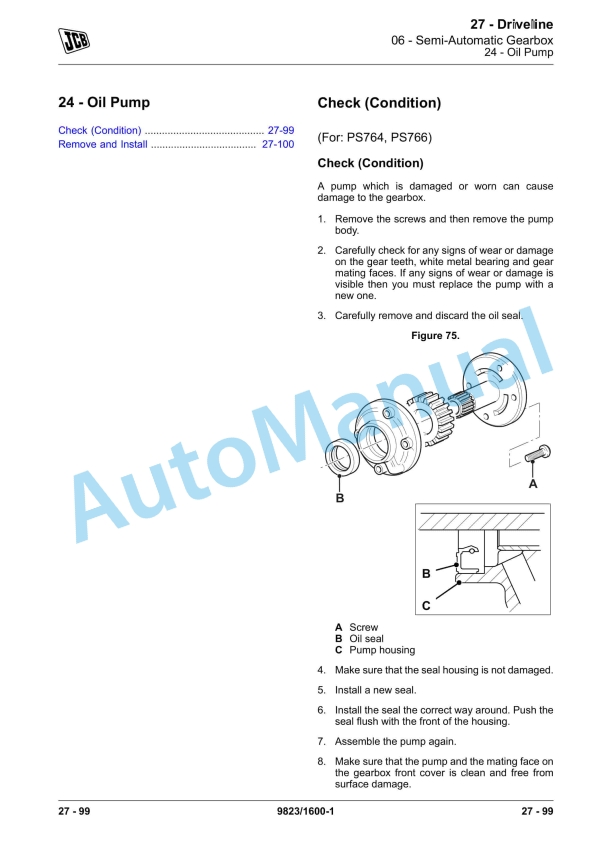 JCB PS760, PS764, PS766 Service Manual 9823-1600 2 JCB PS760, PS764, PS766 Service Manual 9823-1600 - Image 2