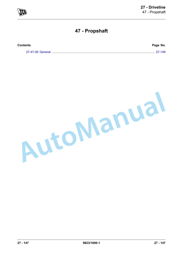 JCB PS760, PS764, PS766 Service Manual 9823-1600 3 JCB PS760, PS764, PS766 Service Manual 9823-1600 - Image 3