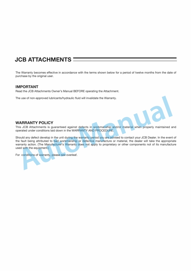 JCB RL1800R, RL2130R Rear Mounted Roller Mower Owners Manual 9814-0568-4