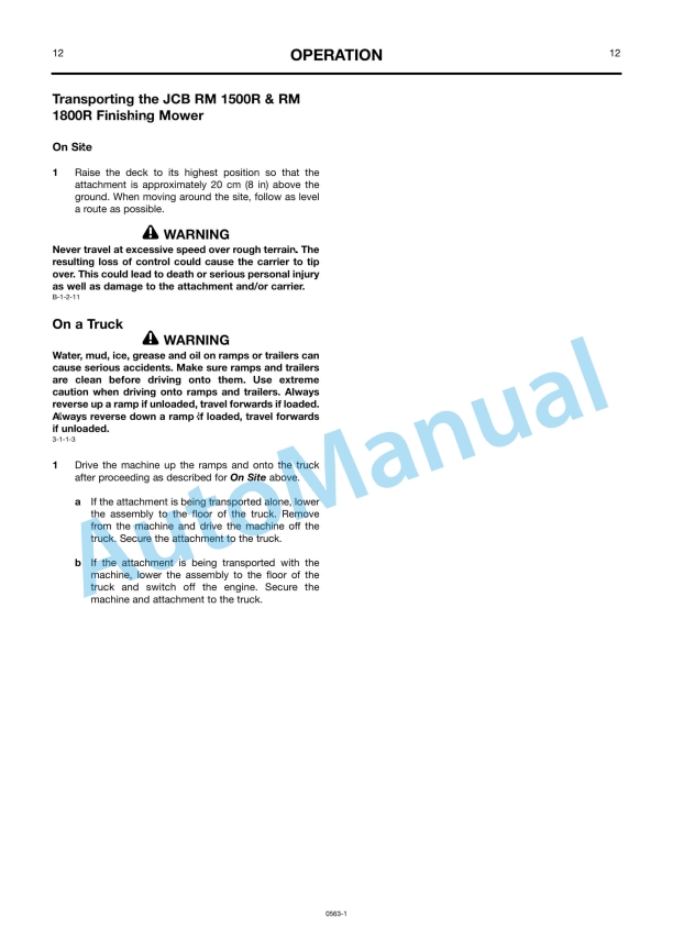 JCB RM1500R, RM1800R Rear Mounted Finishing Mower Owners Manual 9814-0563 2 JCB RM1500R, RM1800R Rear Mounted Finishing Mower Owners Manual 9814-0563 - Image 2