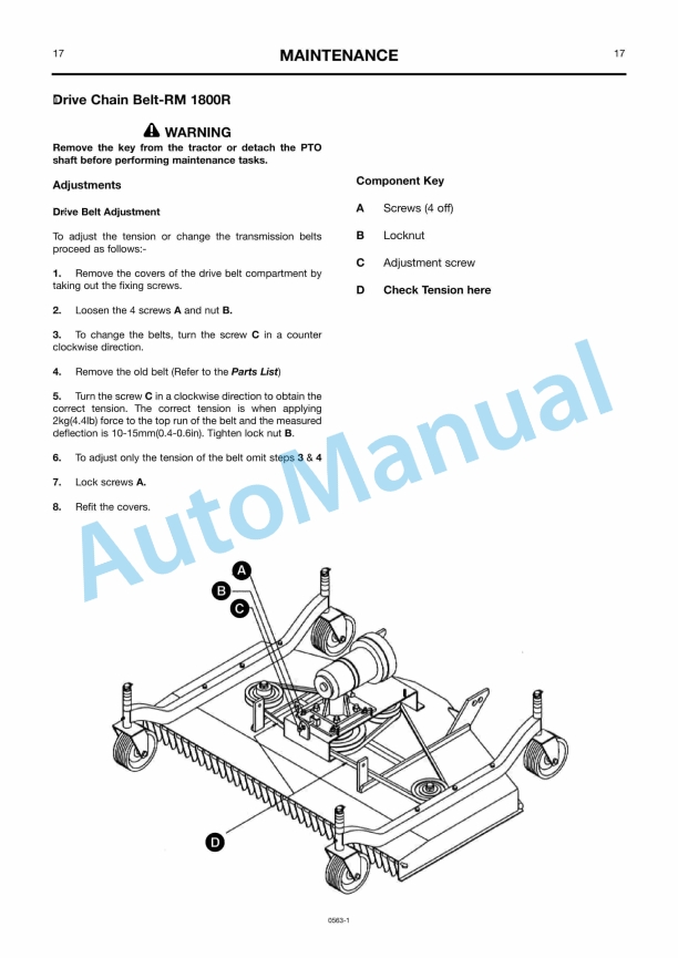 JCB RM1500R, RM1800R Rear Mounted Finishing Mower Owners Manual 9814-0563 3 JCB RM1500R, RM1800R Rear Mounted Finishing Mower Owners Manual 9814-0563 - Image 3