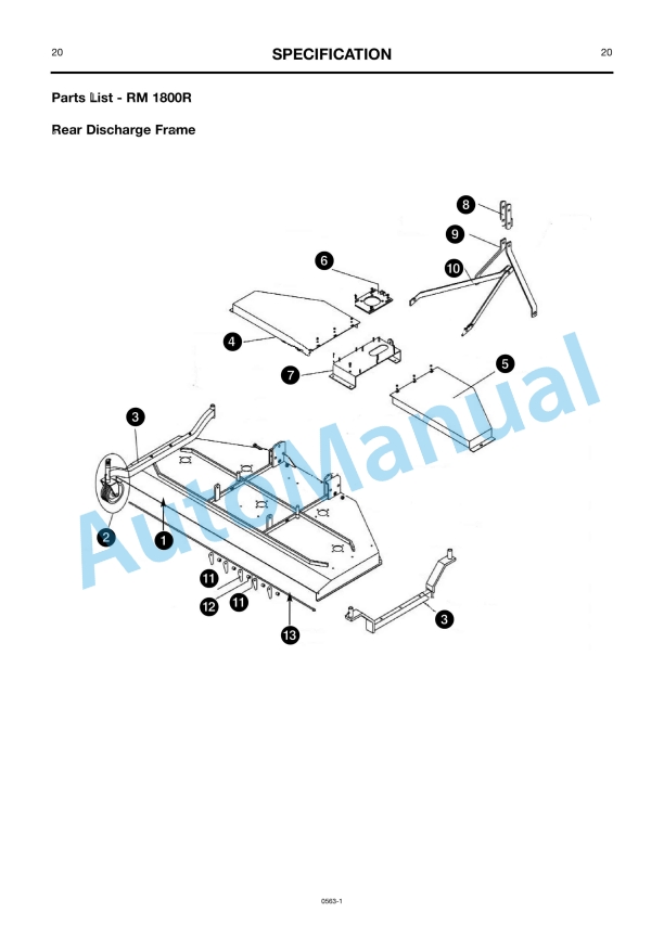 JCB RM1500R, RM1800R Rear Mounted Finishing Mower Owners Manual 9814-0563 4 JCB RM1500R, RM1800R Rear Mounted Finishing Mower Owners Manual 9814-0563 - Image 4