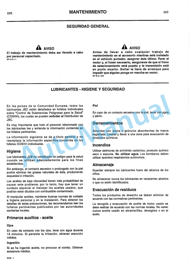 JCB Roadsweepers - Sweeper Collectors Owners Manual 9801-0140-2