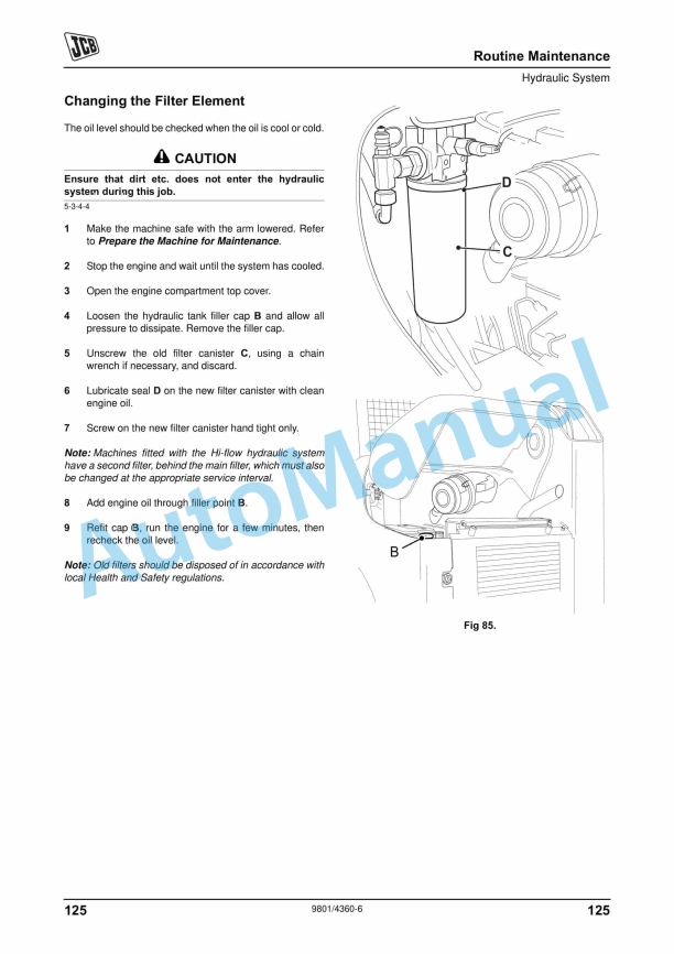 JCB Robot 190, 190HF, 190T, 190THF, 1110, 1110HF, 1110T, 1110THF Operator Manual 980-4360 5 JCB Robot 190, 190HF, 190T, 190THF, 1110, 1110HF, 1110T, 1110THF Operator Manual 980-4360 - Image 5