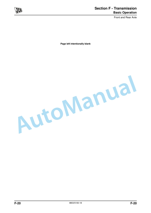 JCB Rough Terrain Fork Lift Service Manual 9803-5100 5 JCB Rough Terrain Fork Lift Service Manual 9803-5100 - Image 5
