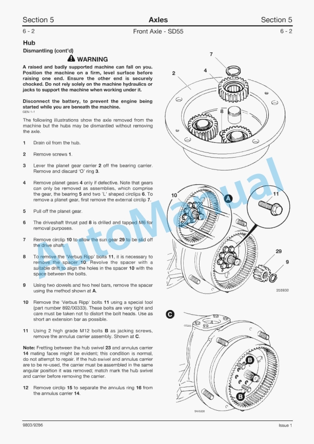 JCB SD 55 Power Track Rod High Pivot Mount Service Manual 9803-9286 5 JCB SD 55 Power Track Rod High Pivot Mount Service Manual 9803-9286 - Image 5