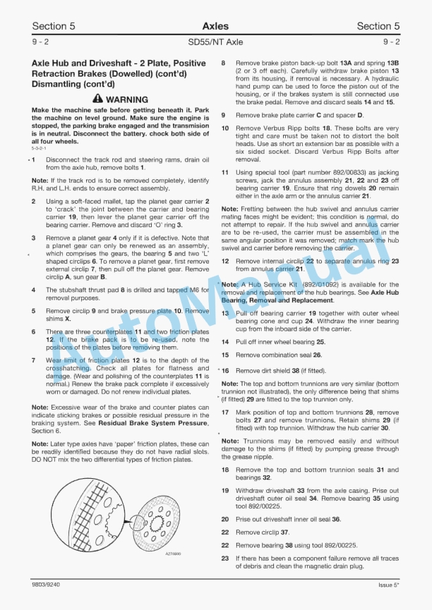 JCB SD55-NT Series Axles Service Manual 9803-9240 3 JCB SD55-NT Series Axles Service Manual 9803-9240 - Image 3