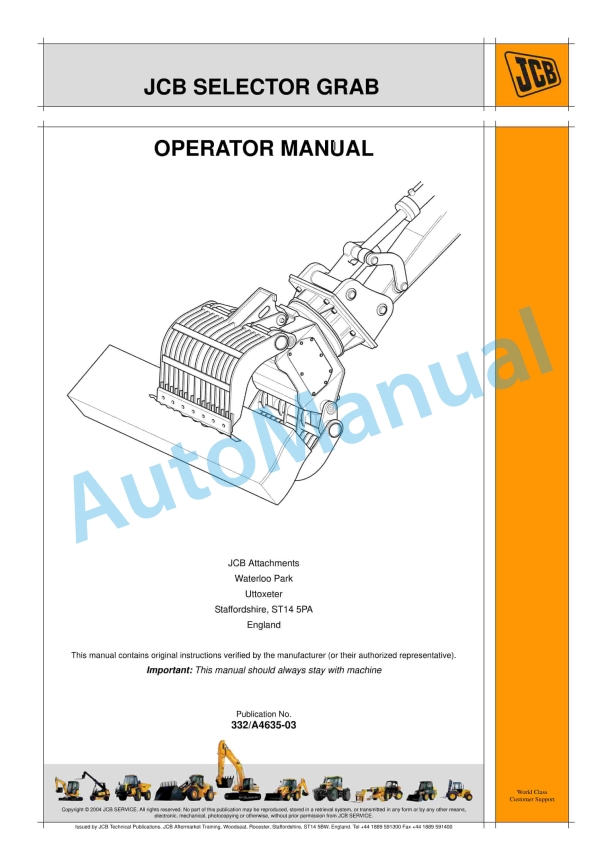 JCB Selector Grab Operator Manual 332-A4635-03 1 JCB Selector Grab Operator Manual 332-A4635-03