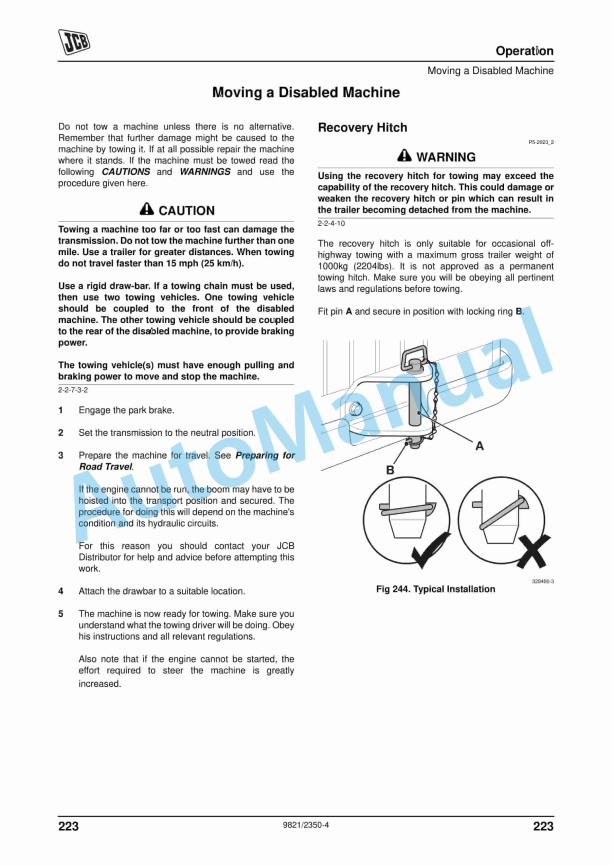 JCB Side Engine ( Tier 4I) Loadalls Operator Manual 9821-2350 2 JCB Side Engine ( Tier 4I) Loadalls Operator Manual 9821-2350 - Image 2