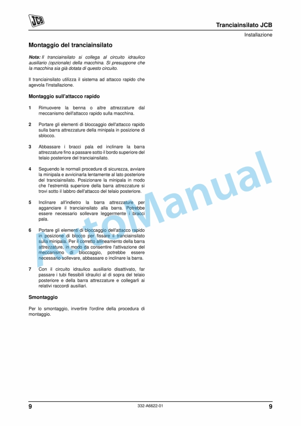 JCB Silage Defacer Operator Manual 332-A6622-01 2 JCB Silage Defacer Operator Manual 332-A6622-01 - Image 2