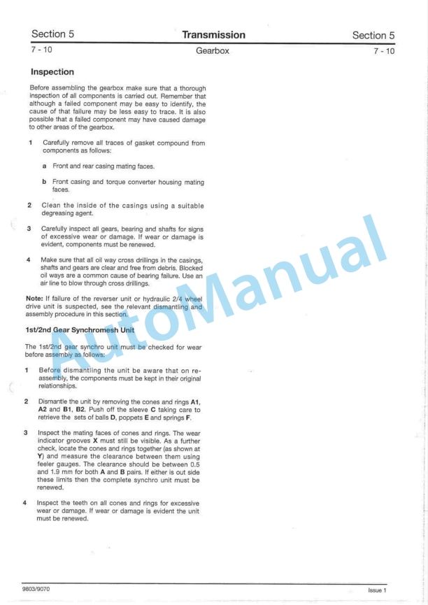 JCB SS700 Transmission Service Manual 9803-9070 3 JCB SS700 Transmission Service Manual 9803-9070 - Image 3