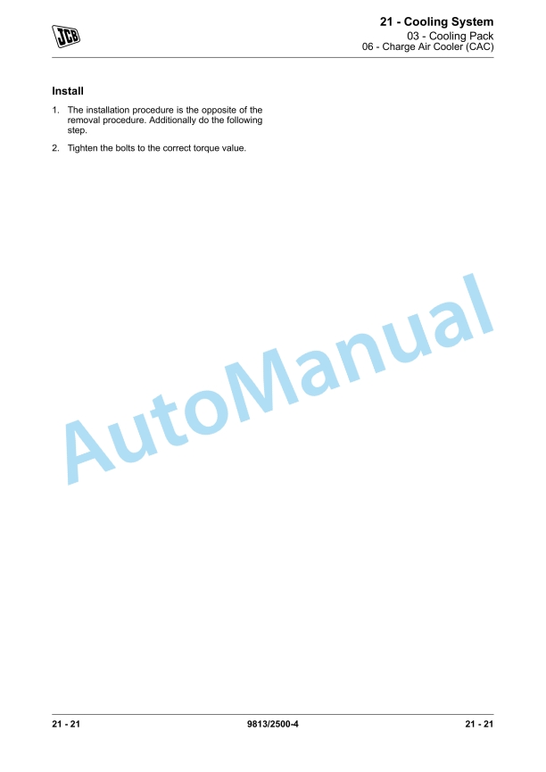JCB TLT 30D High Lift, TLT 35D, TLT 35D 4x4 Teletruk Service Manual 9813-2500 2 JCB TLT 30D High Lift, TLT 35D, TLT 35D 4x4 Teletruk Service Manual 9813-2500 - Image 2