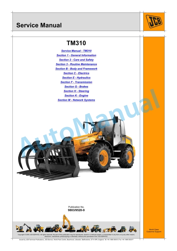 JCB TM310 Service Manual 9803-9520 1 JCB TM310 Service Manual 9803-9520
