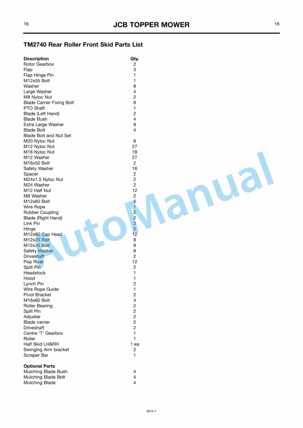 JCB Topper Mower For Compact Tractor Owners Manual 9814-0574 5 JCB Topper Mower For Compact Tractor Owners Manual 9814-0574-5