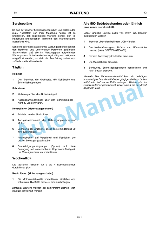 JCB Trencher Owners Manual 9801-5201 2 JCB Trencher Owners Manual 9801-5201 - Image 2