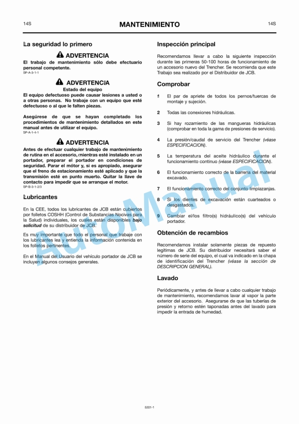 JCB Trencher Owners Manual 9801-5201 3 JCB Trencher Owners Manual 9801-5201 - Image 3