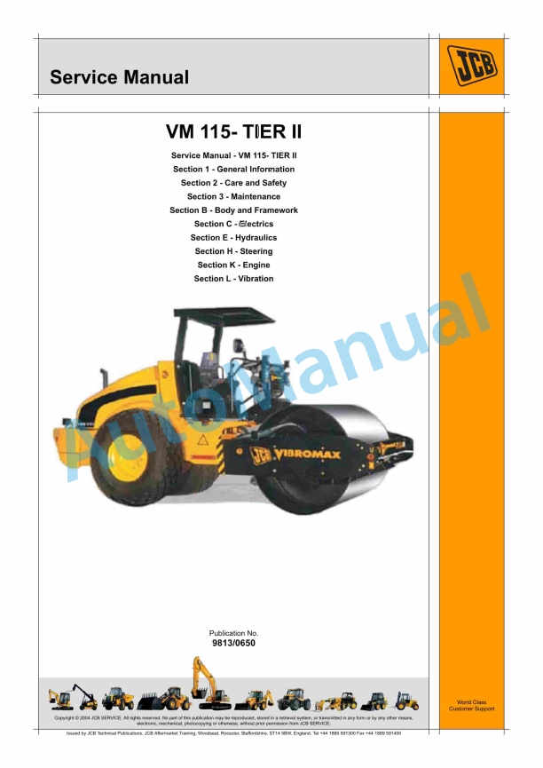 JCB VM 115- Tier II Service Manual 9813-0650 1 JCB VM 115- Tier II Service Manual 9813-0650