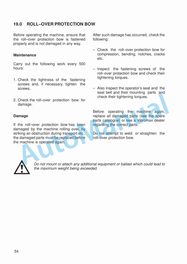 JCB VMT 260 Vibratory Tandem Roller Instruction Manual 07170-98035 4 JCB VMT 260 Vibratory Tandem Roller Instruction Manual 07170-98035 - Image 4