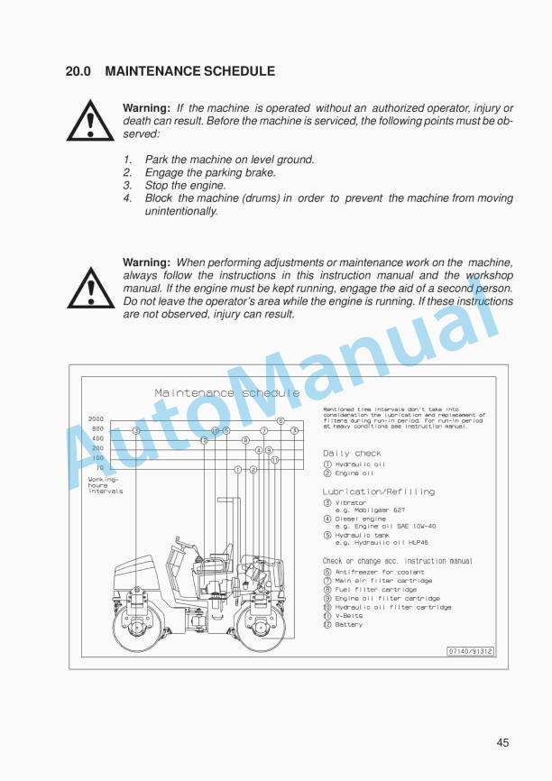 Alternative view of JCB VMT 390, VMT 400, VMT 480, VMT 500 Vibratory Tandem Roller Instruction Manual 07140-28035B