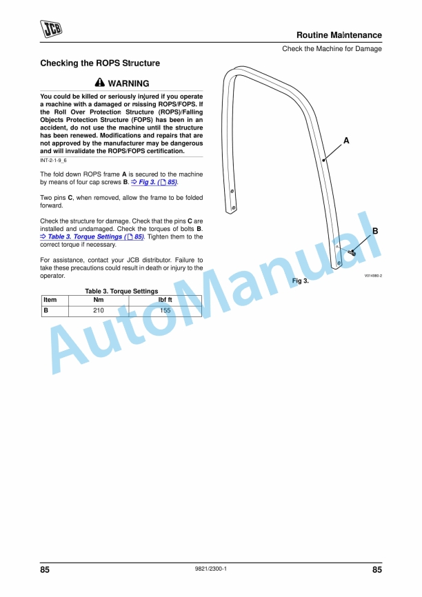 JCB VMT380, VMT430 Operator Manual 9821-2300 3 JCB VMT380, VMT430 Operator Manual 9821-2300 - Image 3