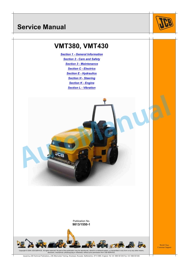 JCB VMT380, VMT430 Service Manual 9813-1550 1 JCB VMT380, VMT430 Service Manual 9813-1550