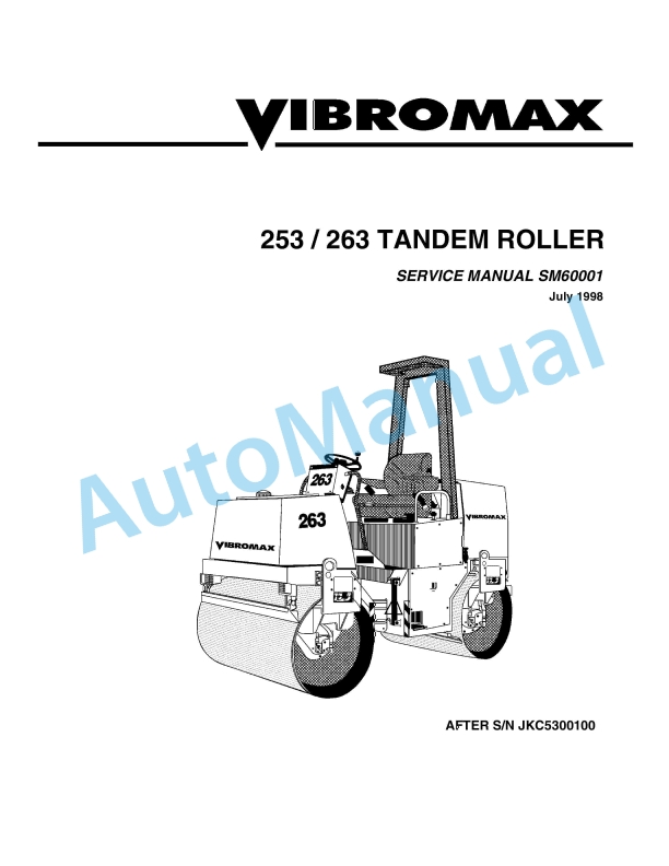 Vibromax 253, 263 Tandem Roller Service Manual SM60001