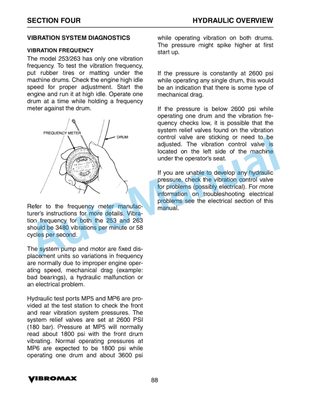 Alternative view of Vibromax 253, 263 Tandem Roller Service Manual SM60001