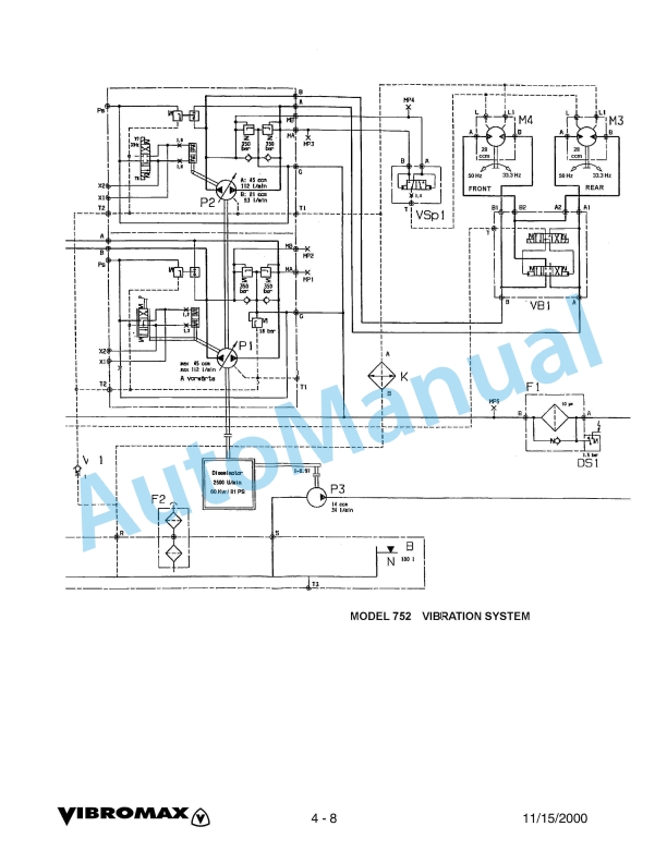 Alternative view of Vibromax 752 Tandem Drum Roller Service Manual SM70501