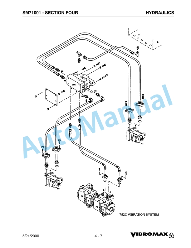 Alternative view of Vibromax 752C Tandem Drum Roller Service Manual SM71001