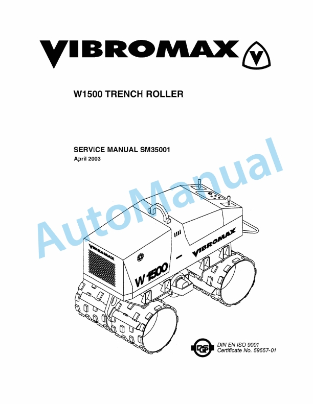 Vibromax W1500 Trench Roller Service Manual SM35001