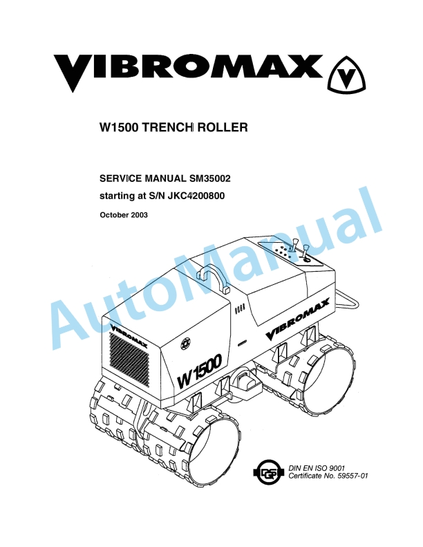 Vibromax W1500 Trench Roller Service Manual SM35002