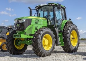 John Deere 6155M tractor viewed from the front